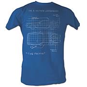 Back to the Future DeLorean Schematic Turquoise T-Shirt